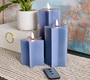 Home Reflections S/3 Star Shaped Flameless Pillar Candles