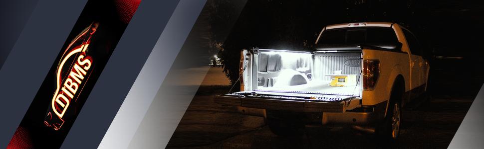 DIBMS 2PCS 12V LED Trunk Bed Light, 60Inch 6500K Lamp Beads Lights Strip with on/Off Switch for Cargo Pickup Truck SUV RV Boat, Waterproof DIBMS 2PCS 12V LED Trunk Bed Light, 60Inch 6500K Lamp Beads Lights Strip with on/Off Switch for Cargo Pickup Truck SUV RV Boat, Waterproof