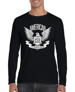 Patriotic Eagle Long Sleeve Shirt - American CEO Leadership Design for Men