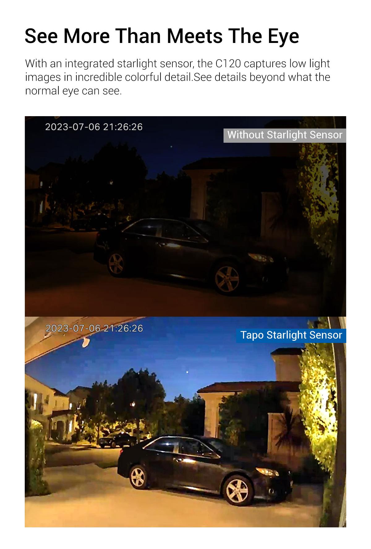 TP-Link & Tapo C120 - 2K QHD Indoor/Outdoor Security Camera with Color Night Vision, Free AI Detection, Baby Monitor, IP66, Dual Spotlights, Local/Cloud Storage