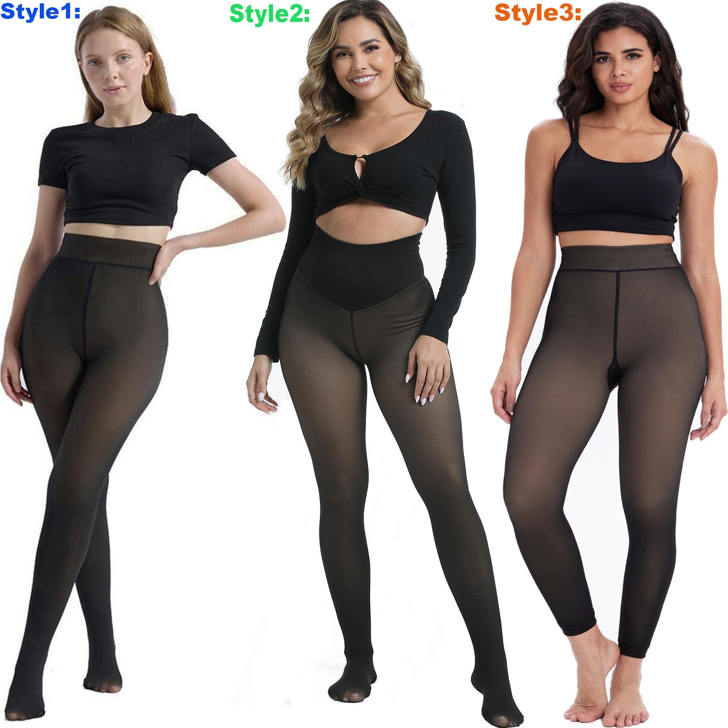  Women's Fleece Lined Tights Fake Translucent Warm Thermal Pantyhose Fake Sheer Thick Leggings Ladies Under Dress for Winter with Plush Inner Layer,High quality  Faux fur Tights,Soft and Breathable,Hight Stretch,Everyday,Minimalist,Slim.