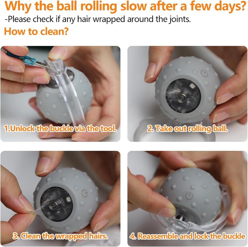 SPOVEN Cat&Small dog Toy - Interactive USB Rechargeable  Ball Toy on Rug , Anti-Depression Fun Gift for Cats & Dogs