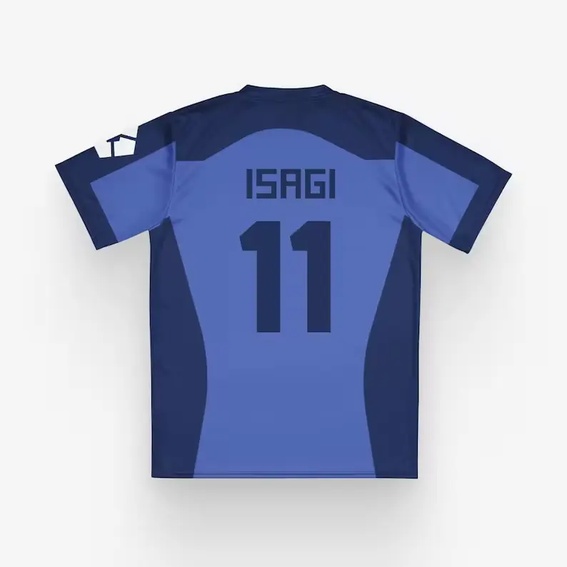 Blue Lock Soccer Jersey, Isagi Yoichi & Itoshi Rin Cosplay T-Shirt, Unisex Blue Lock Football Uniform