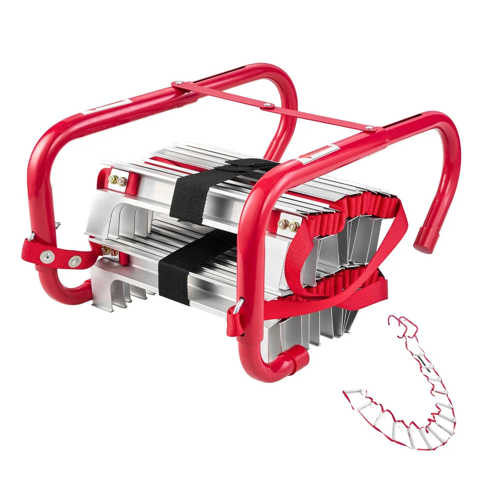 2-Story 13-Foot Retractable Fire Escape Ladder With Emergency Safety Features For Home, Apartment, Office And Dormitory Use; Telescoping, Portable, Durable, Indoor Outdoor, Easy Deployment