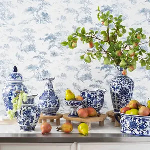 Blue & White Porcelain Chinoiserie Vessel Collection