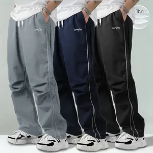 Men's new casual loose wide-leg sweatpants - with fashionable letter print pattern; the fabric is comfortable and breathable, and it adopts a drawstring belt design, which is suitable for daily casual wear.The loose version is perfect for men.