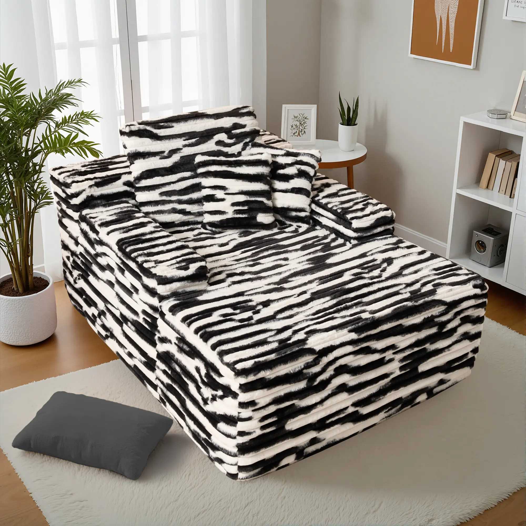 Black Zebra Print Faux Fur Basic model