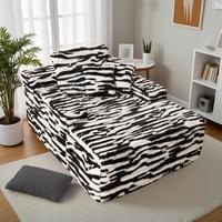 Black Zebra Print Faux Fur Basic model