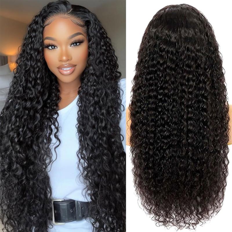 Deep Wave 13X6 Lace Front Wigs Human Hair Wigs Transparent Pre Plucked Deep Curly Lace Frontal Wigs Human Hair Lace Front Wigs 180% Density Natural Color