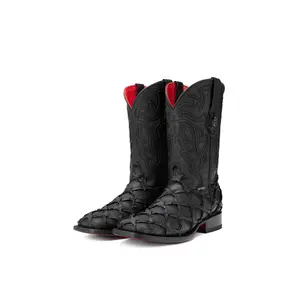 Red Bottom Outlaw | Pirarucu Fish Print Boot