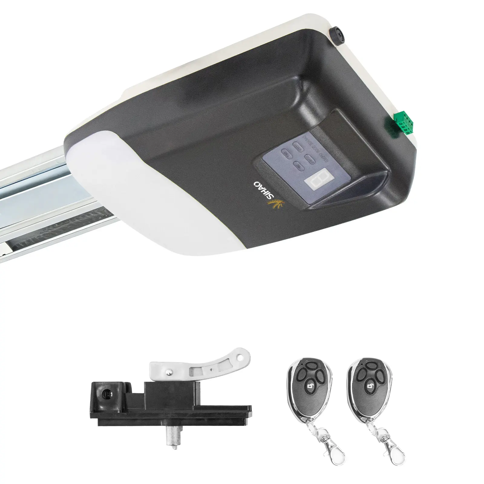 Heavy-Duty 800N Chain Drive Garage Door Opener with 10.83ft Track, 2 Remotes, Wall Switch, Auto Reverse & Low Voltage Protection for Single Car Garages