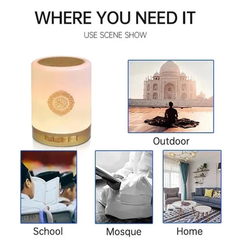 Equantu Wireless Portable Bluetooth-compatible Speaker USB Rechargeable with Night Light & Remote Control Music Sound Box for Home Office Audio