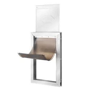 VEVOR Pet Door,  , 13.27" x 20.04" Aluminum Frame with Lock and Flap System, Weatherproof Doggy Door, Easy to Install in Interior or Exterior Doors, Pet Door Suitable for Cat Doggie Kitties (White-L)