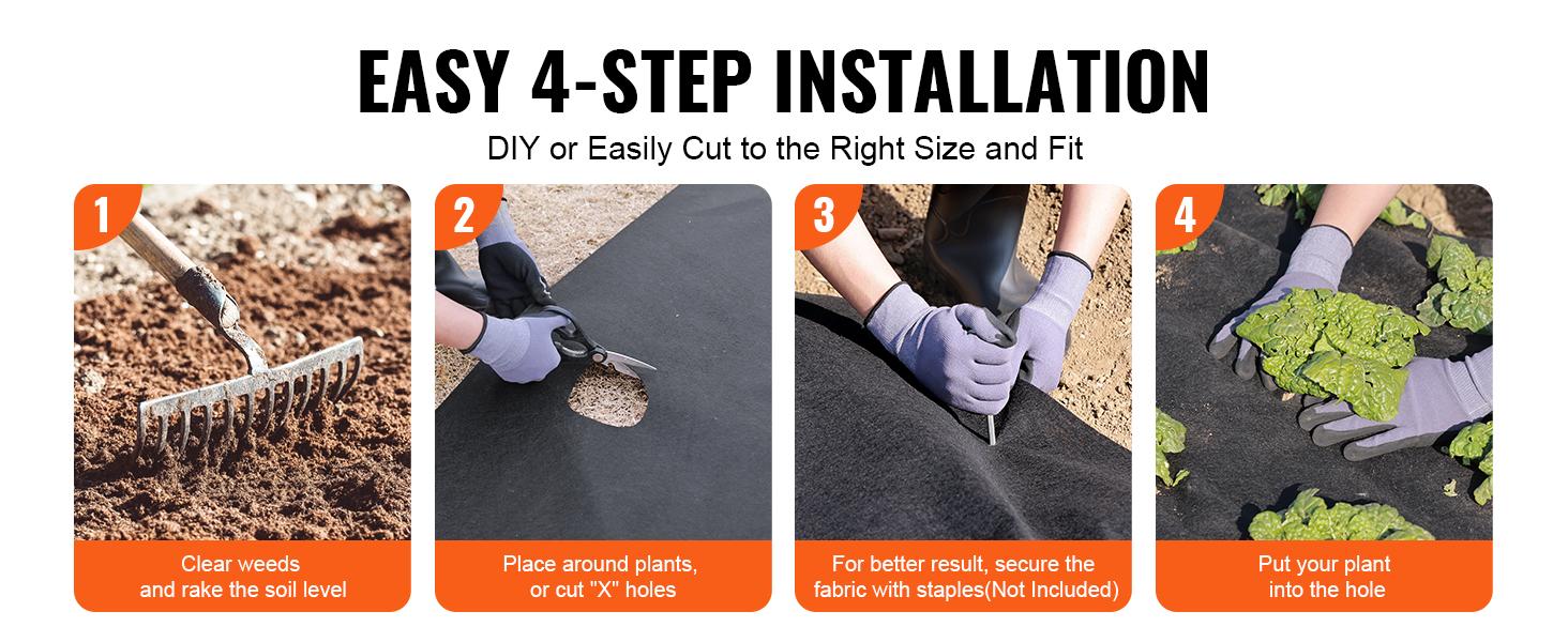 VEVOR Driveway Fabric, TikTokShopBlackFriday, Non-Woven Geotextile Fabric Heavy Duty  High Strength Material with Strong Tear and Corrosion Resistance, Ground Cover Weed Control Fabric, Weed Barrier Fabric, Landscape Fabric