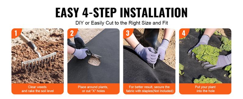 VEVOR Driveway Fabric, TikTokShopBlackFriday, Non-Woven Geotextile Fabric Heavy Duty  High Strength Material with Strong Tear and Corrosion Resistance, Ground Cover Weed Control Fabric, Weed Barrier Fabric, Landscape Fabric