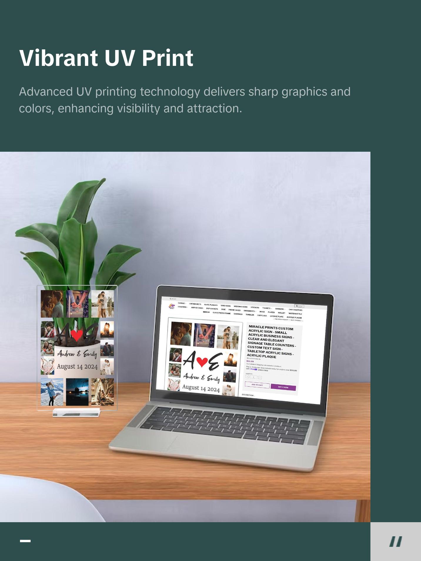 MIRACLE PRINTS Personalized Acrylic Plaque for Couples- A Timeless Anniversary Keepsake Custom Acrylic Sign - Small Acrylic Business Signs - Custom Text Sign - TableTop Acrylic Signs - Acrylic plaque Decor Mount