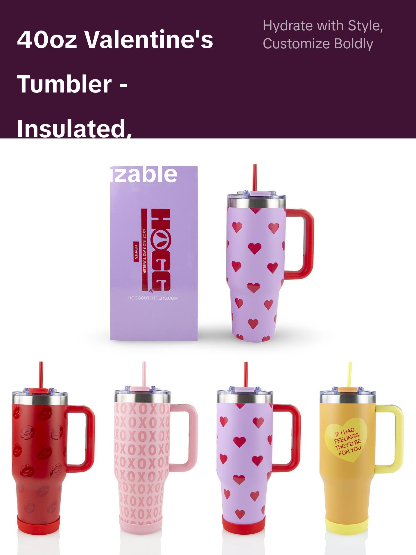 HOGG 40oz Powder Coated Big Swig Tumbler - Collection Double-Wall Vacuum Insulated 1000-2000ml Capacity BPA-Free Customizable Drinkware