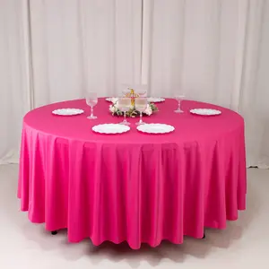 Scuba Round Tablecloth 108" Fuchsia - Wrinkle Free Table Cover