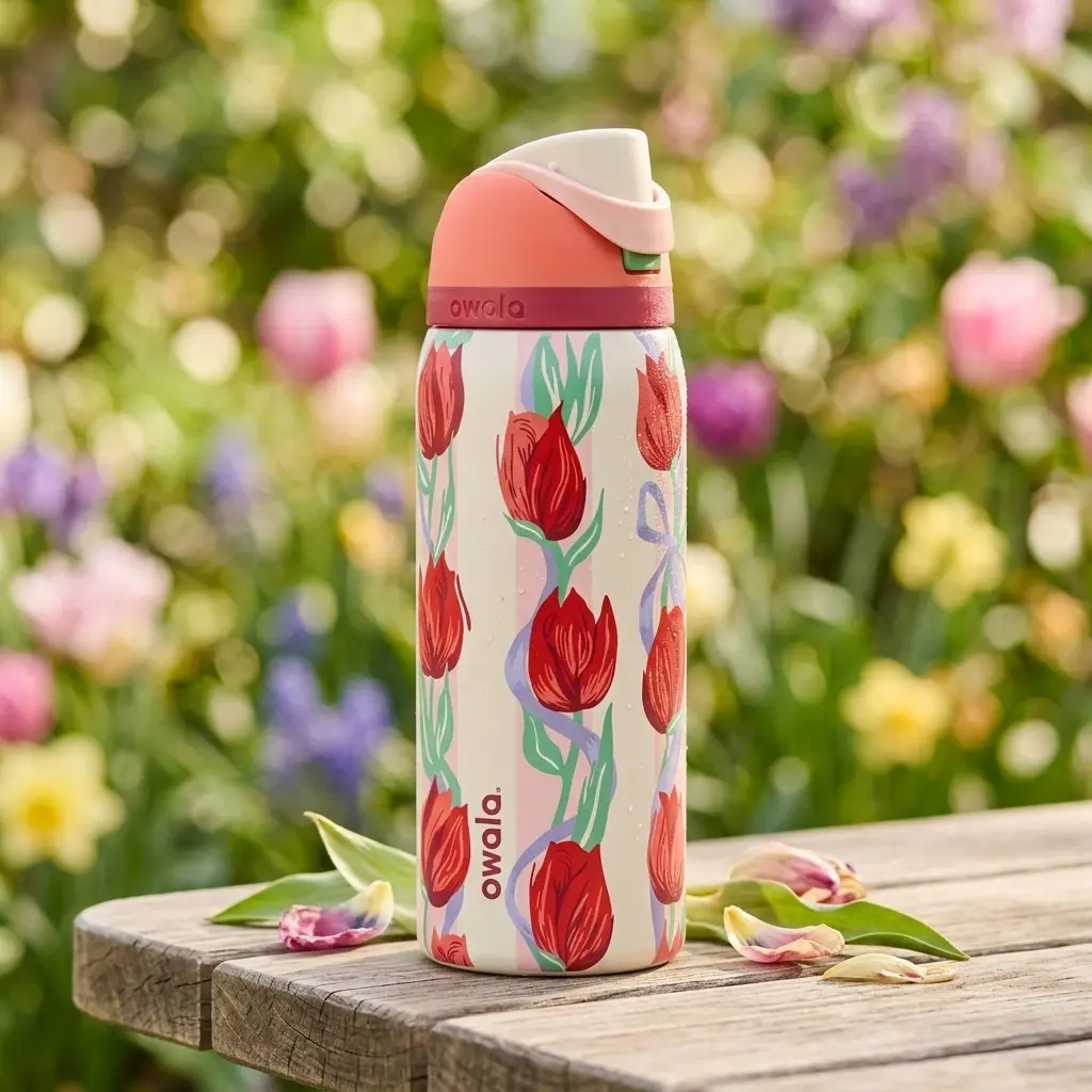 Owala FreeSip 32oz Tulip Bouquet Limited Edition Insulated Water Bottle