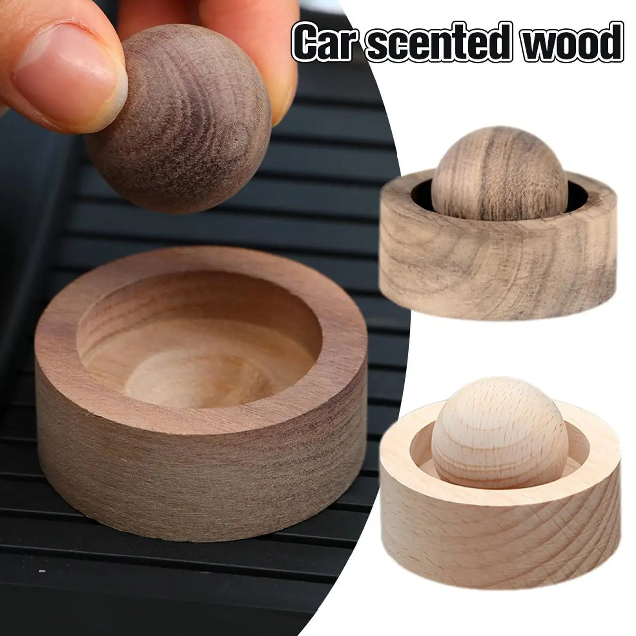 Elegant 3pcs Wooden Aromatherapy Scent Diffuser Set, Sphere Design for Natural Fragrance Spread, Ideal for Home & Office Decoration, Smooth Surface, No Batteries Required, Aromatherapy Diffusers
