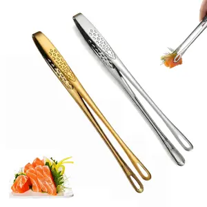 2-Pack Stainless Steel Barbecue Tongs, Korean Style BBQ Grill Clips, Durable Food Tongs for Steak, Bread, Buffet & Cooking Utensils
