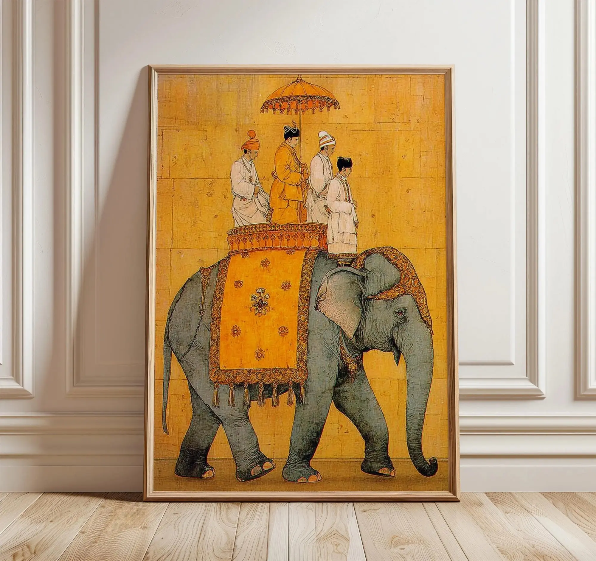 Decorated Royal Elephant Poster – Vintage Indian Heritage Wall Art (Unframed)