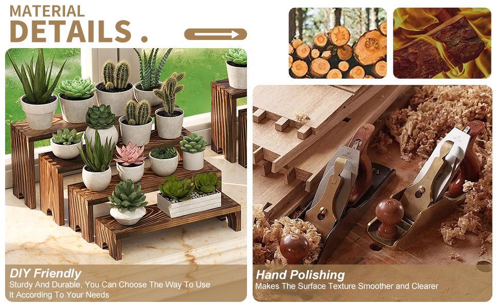 2 Set Wooden Tiered Risers Display Stands for Vendor Events,Stackable Wooden Cupcake Display Stand,Farmhouse Decor Wood Dessert Table Display Set,Vendor Booth Display Items,Food Display Risers for Party(12-11.2-10.4-9.6IN)