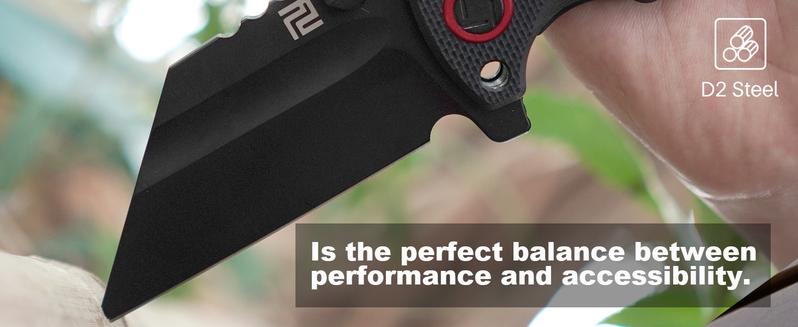 Artisan Cutlery Proponent Tool Knife D2 Steel Black PVD Blade, Black G10 Handle, Tactical Equipment for Man Outdoor Camping and Christmas gift