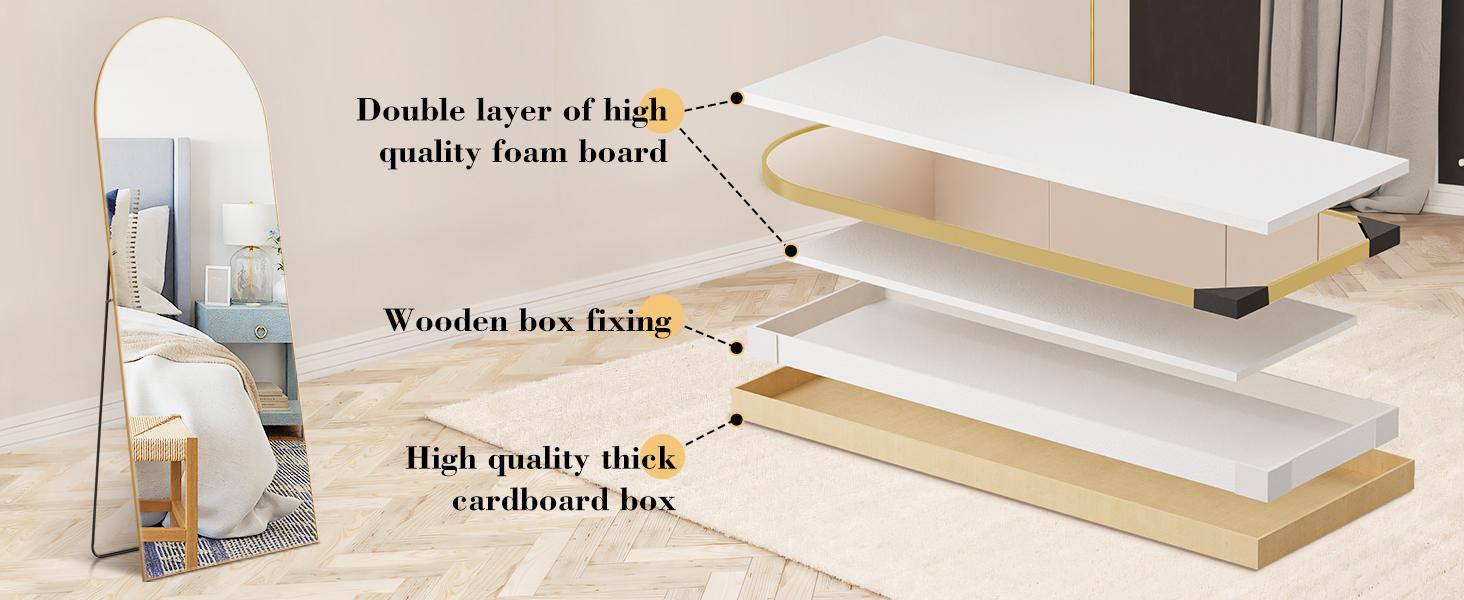 Full Length Mirror Body Floor Standing Mirror Hanging/Leaning Against Wall, Wall Mirrors with Stand Aluminum Alloy Thin Frame for Bedroom Cloakroom