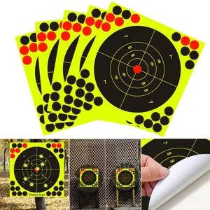 50/100PCS 8x8 Inch Adhesive Splatter Target Paper,Reactive Fluorescent Yellow Shooting Targets Stickers