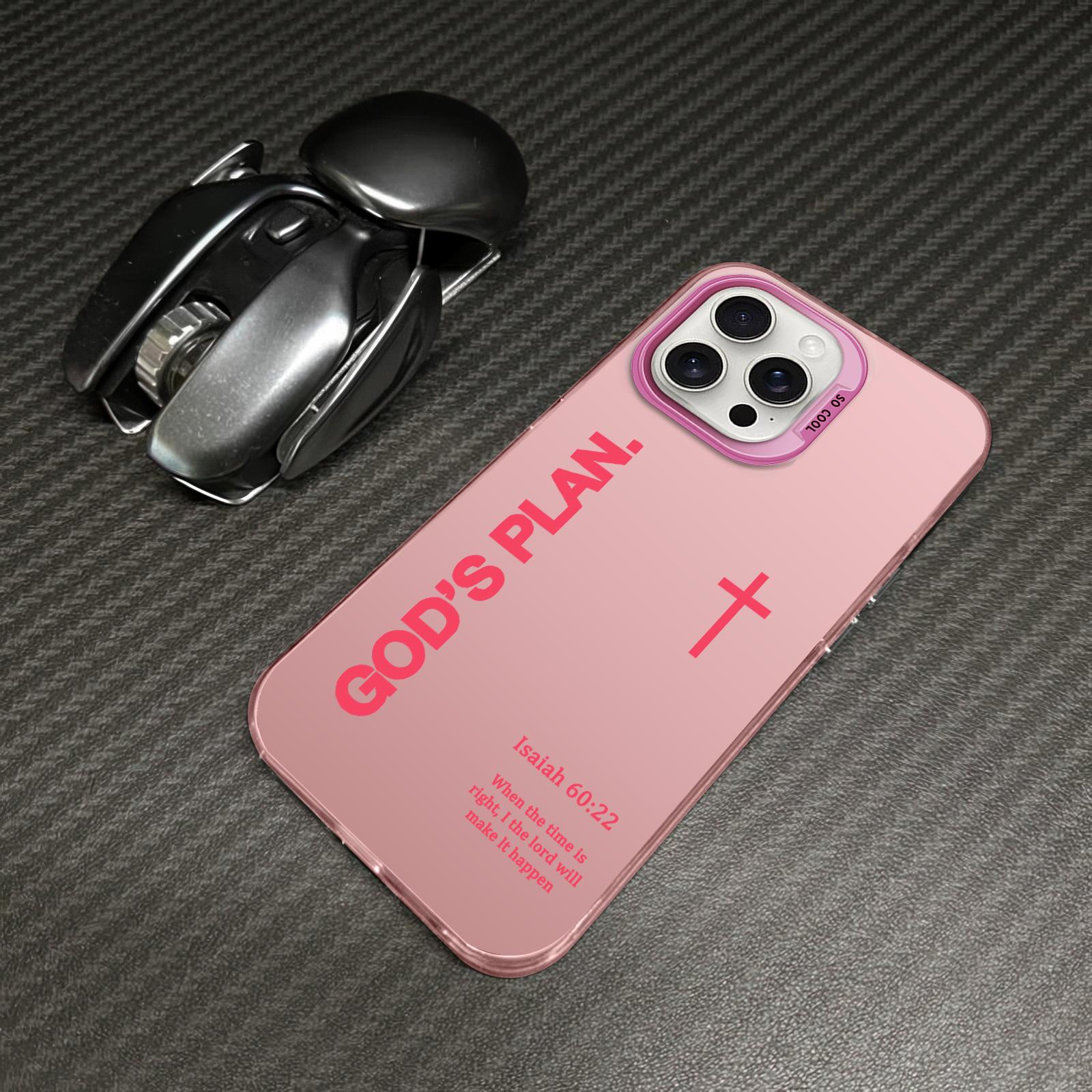 GOD’S PLAN Cross Isaiah for iPhone Samsung Galaxy Case iPhone 17Pro Max Air 16E 15Plus 14 13 12 11 S25 S24 S23 S22 Phone Case, God's Gift, Faith, personality, Gradient, Protective Silicone Cover, Protection Durable, Shockproof Drop.WC60