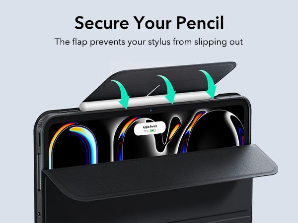 ESR for iPad Air 11/13 inch(2026/2025/2024), iPad Pro 11/13 Case (2025/2024)with Fold Stand Cover, Pencil Holder, Removable Magnetic Cover, Vertical Stand, Fully Supports Pencil Pro and Pencil(USB-C), Rebound 360 Series