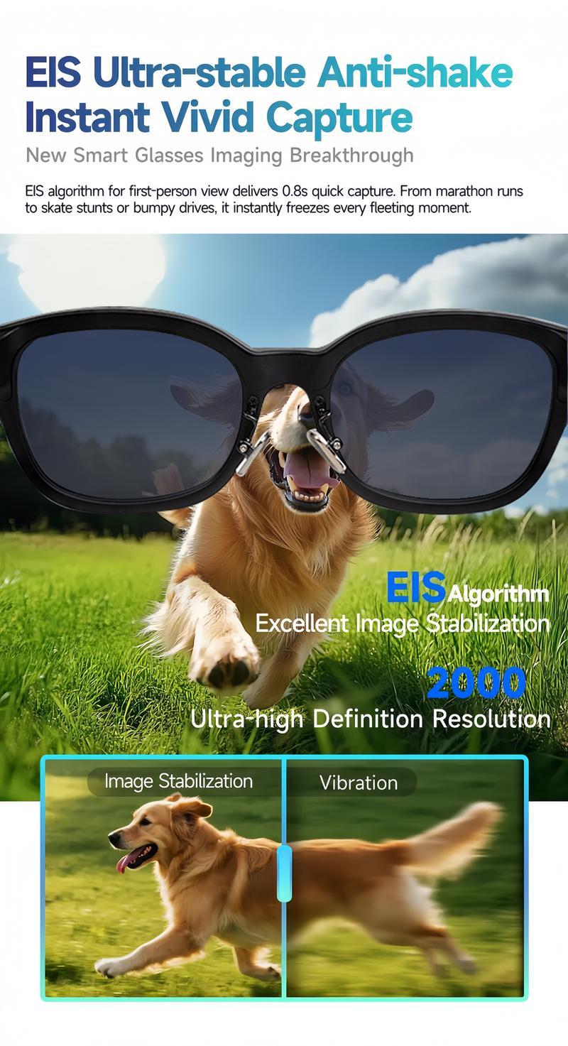 Smart AI Camera Glasses with 8MP Photochromic Lenses ,Button Touch Adjustment for Travel Outdoor Adventures Hands-Free Photography 160+Languages Real-Time Translation Bluetooth Wireless Wearable Video Recording UV Protection