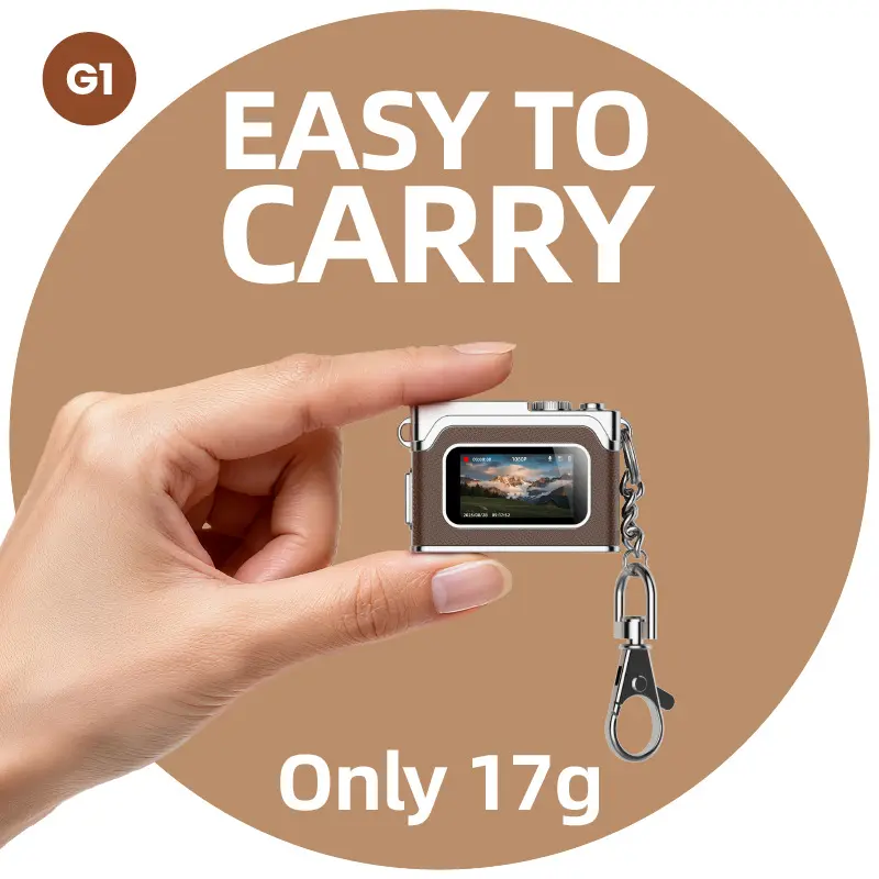 Portable Retro Compact Vlogging Camera - 1080P Wearable Mini Camcorder, 0.96 inches IPS Screen, 50 min rec. Recording, 4x Filters, LED Fill Light, 17.5g Lightweight for Teens