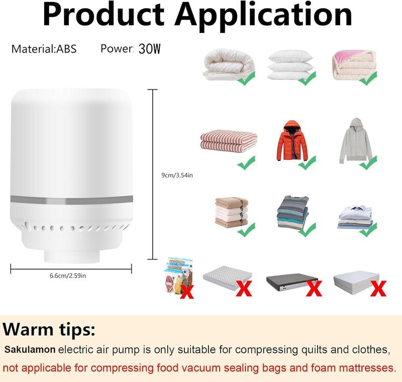 Cordless Travel Vacuum Bag Set - 7 Pack Vacuum Storage Bags with Electric Pump, Space Saver Bags Compression for Comforters and Blankets, Sealer Clothes Storage Travel Essentials