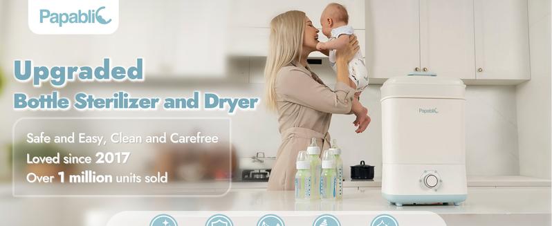 Papablic Must-Have Baby Bottle Sterilizer & Dryer - Fast Large-Capacity Ceramic Coating for Easy Cleaning & Safe Feeding Environment