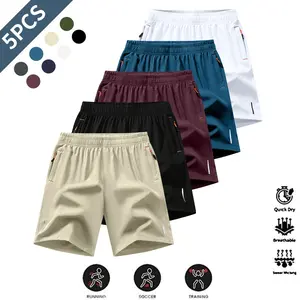 Reflective Print Men’s Athletic Shorts - Solid Color Quick-Dry Performance Gear - Breathable Training Shorts for Running and Gym - Durable Summer Wear