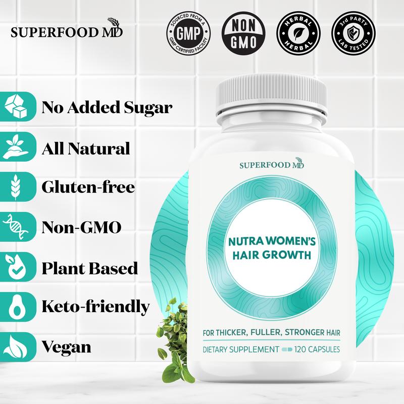 Women's Balance Hair Growth Supplements, Ages 45 and Up, Customer Proven for Visibly Thicker Hair and Scalp Coverage, Soy-Free, Made with 26 Ingredients Including Beta Carotenes