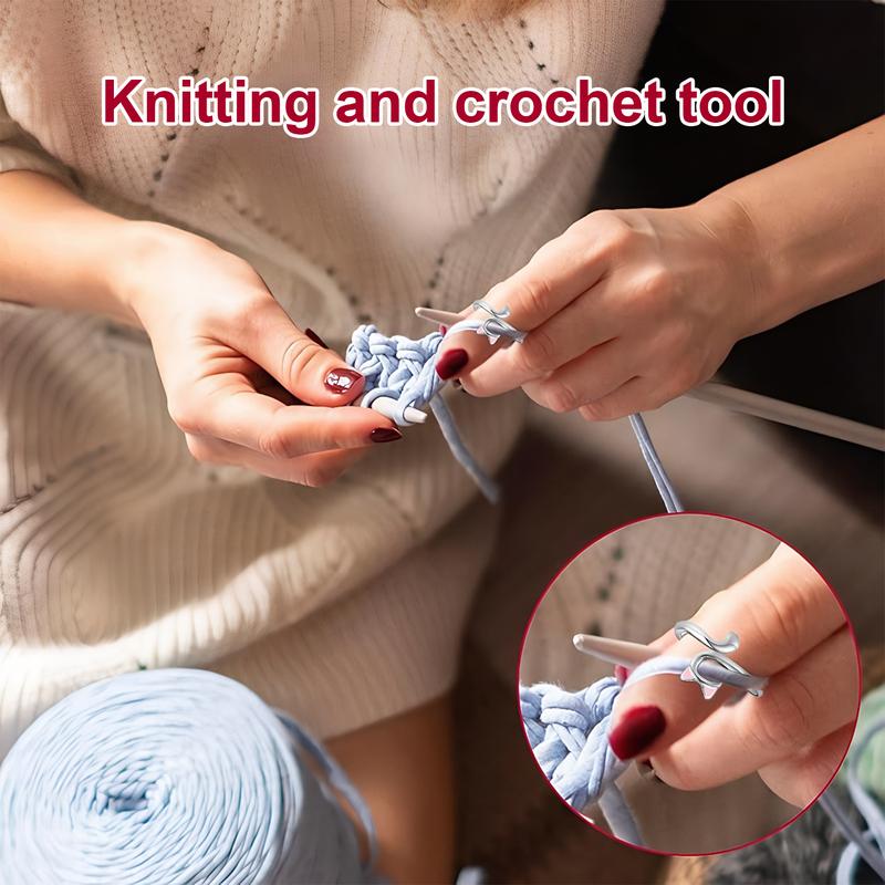 Multifunction Crochet Ring Adjustable Cat Design Yarn Guide Knitting Loop 2PCS with Box
