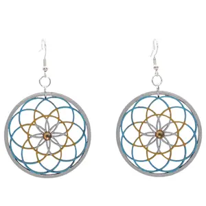 Laser Handrafted Dream Catcher Wooden Earrings.