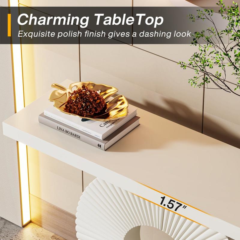 Spaco Modern Console Table with Geometric Wood Base | 40" Narrow Long Contemporary Entryway Sofa Table for Living Room, Hallway & Foyer | Accent Table Spaco Modern Console Table with Geometric Wood Base | 40" Narrow Long Contemporary Entryway Sofa Table for Living Room, Hallway & Foyer | Accent Table