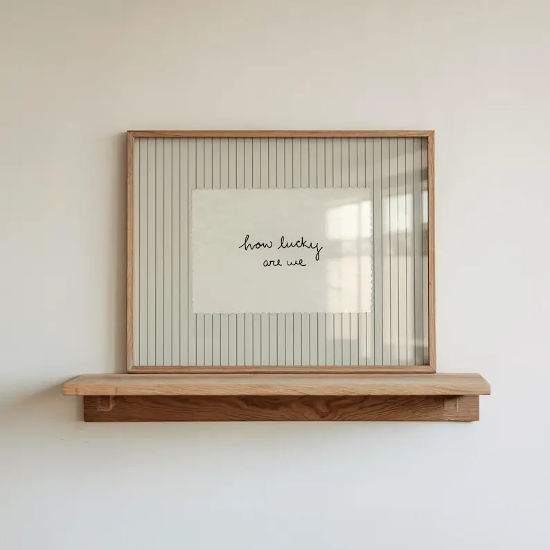 PHYSICAL PRINT How Lucky Are We Print, Hand Written Wall Art, Minimalist Typography Home Decor, Western Room Poster, Cursive Unframed Decoration Letter Printed Design