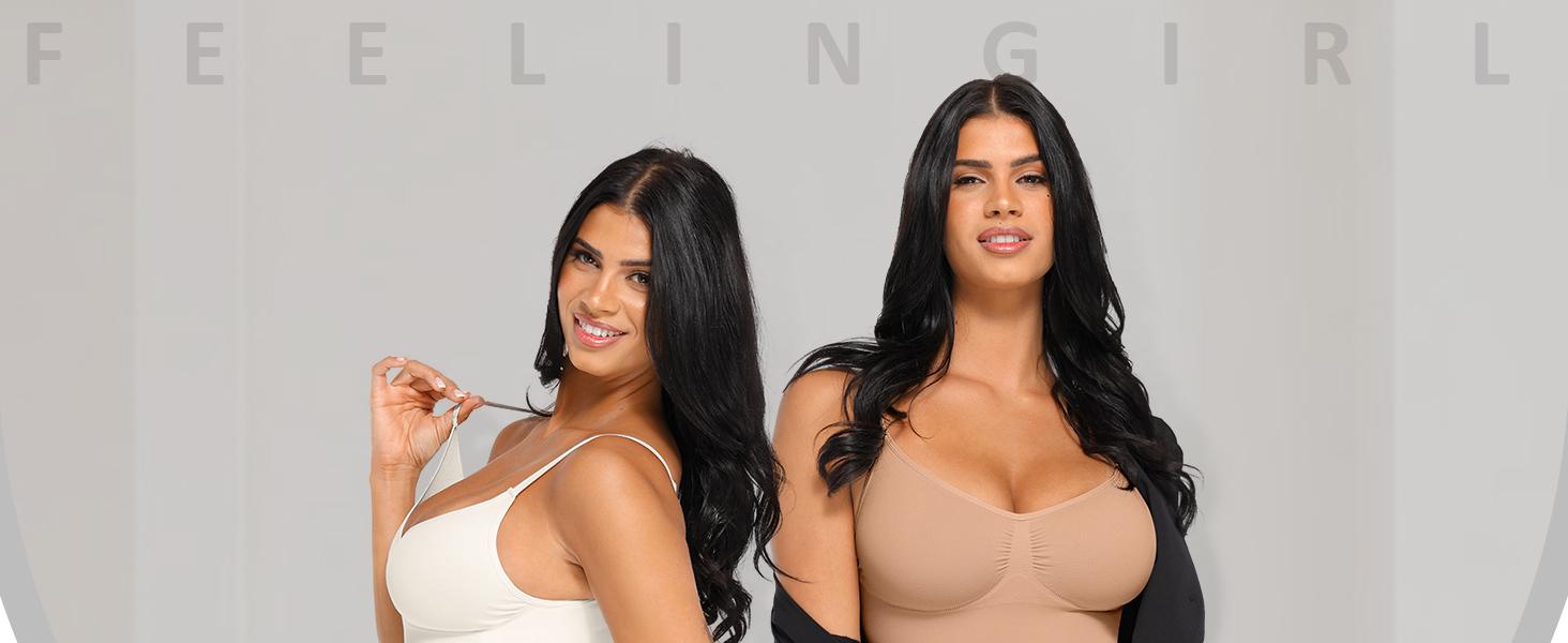 FeelinGirl Tummy Control Cami Tanks Seamless Camisole Tops Womenswear Spaghetti Strap  Live Only Basic Comfort Sleeveless SpringStatements