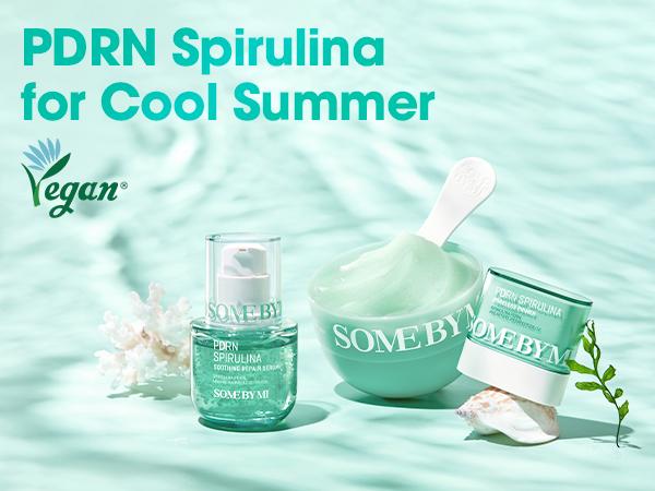Vegan PDRN Spirulina Sherbet Mask (1g*10ea) - Cooling Routine for Summner Makeup - Soothing Modeling Mask - Cryo Mask - Korean Skin care Calming