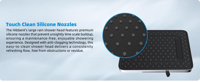 Hibbent Upgraded 5-spray 13'' Shower Head, High Pressure Rainfall Shower Head, Dual Showerhead Combo with 10-mode Handheld Spray, 12'' Adjustable Extension Arm, 71'' Hose, Showerhead Holder, shower head