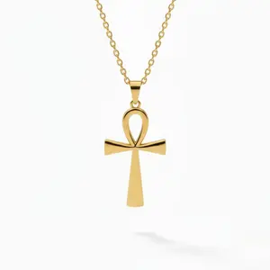 Ankh Necklace Coptic Ankh Cross Pendant Egyptian Jewelry Religious Ankh Necklace For Women And Men Daily Wear Gift