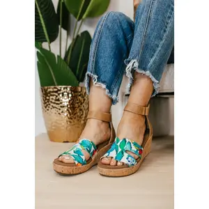 Corky's White Floral Rom Com Wedges