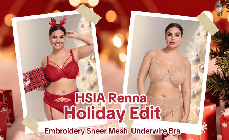 HSIA Renna Valentine's Day Embroidery Sheer Mesh Lightweight Lift Underwire Bra Comfort Fit