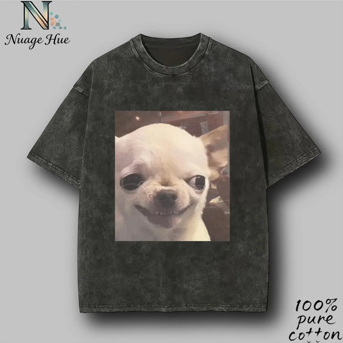 Washed T-shirt Funny Chihuahua Meme T-shirt, Vintage 90s Dog Graphic Tee, Unisex Fit Design, Gift for Dog Lover