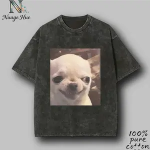 Washed T-shirt Funny Chihuahua Meme T-shirt, Vintage 90s Dog Graphic Tee, Unisex Fit Design, Gift for Dog Lover